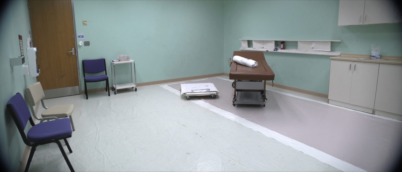 Empty medical treatment room after disinfection